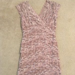 Marina Taupe Lace Cocktail Dress Size 8